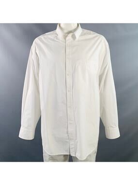ENTIRE STUDIOS Size XXXL White Cotton One Pocket Long Sleeve Shirt
